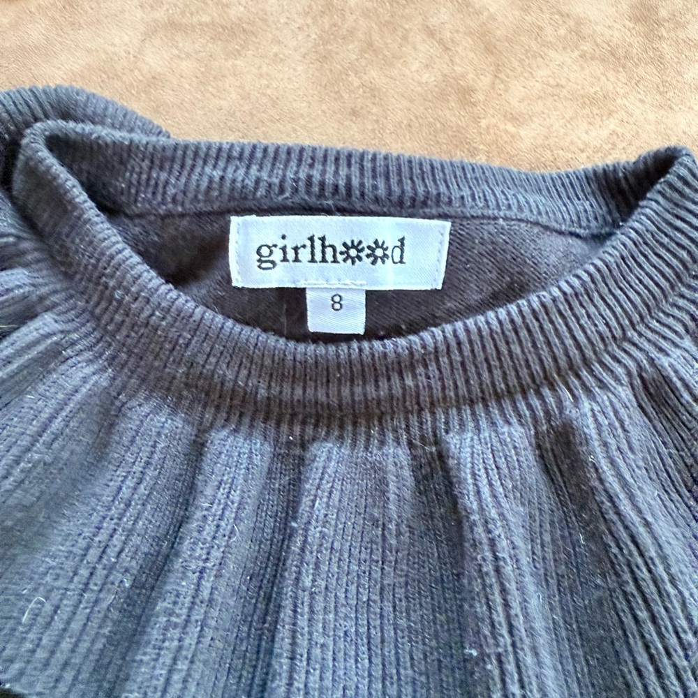 Girlhood Sweater - Black with Flower - Picture 3 of 4